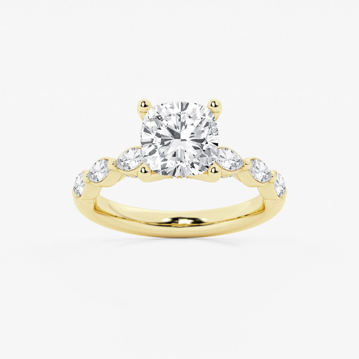 Mila - Floating Side Stones Engagement Ring