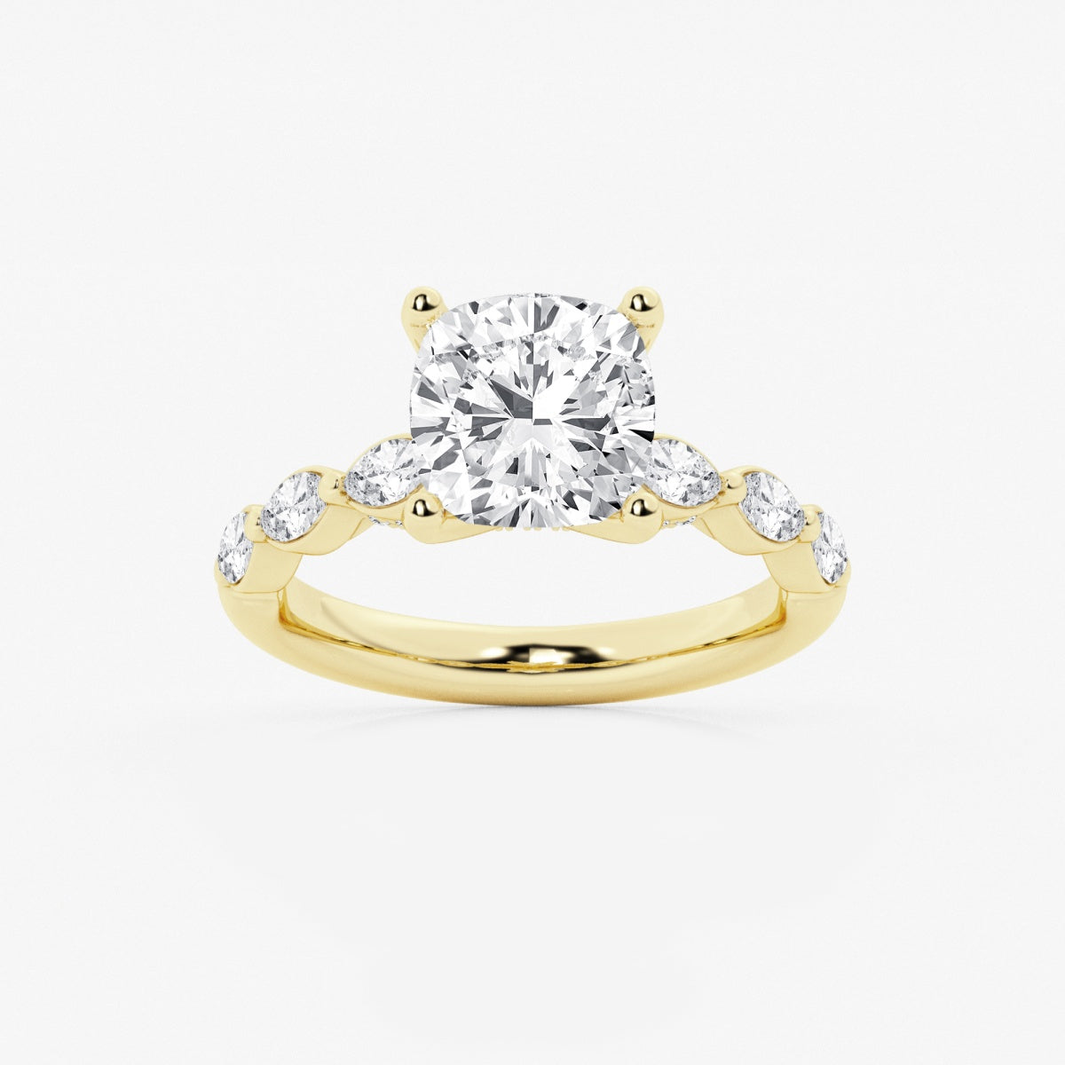 Mila - Floating Side Stones Engagement Ring