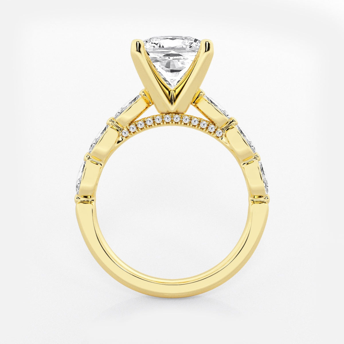 Mila - Floating Side Stones Engagement Ring