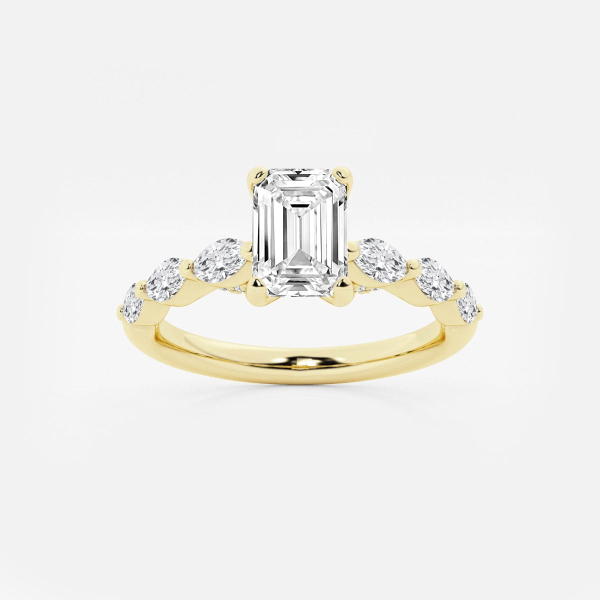 Mila - Floating Side Stones Engagement Ring