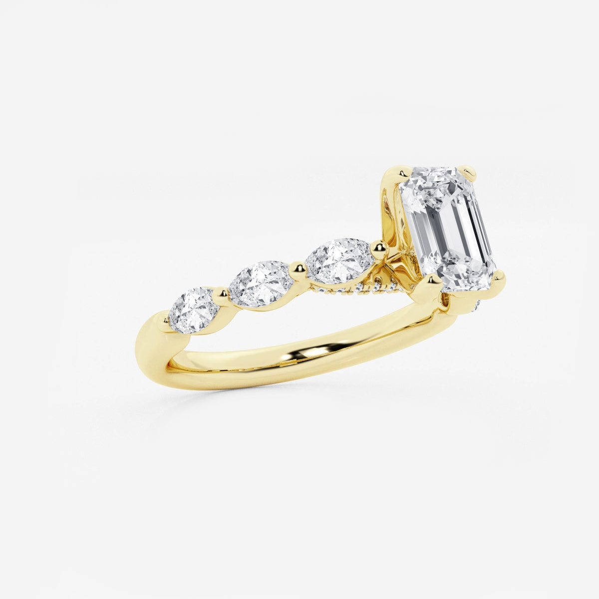 Mila - Floating Side Stones Engagement Ring