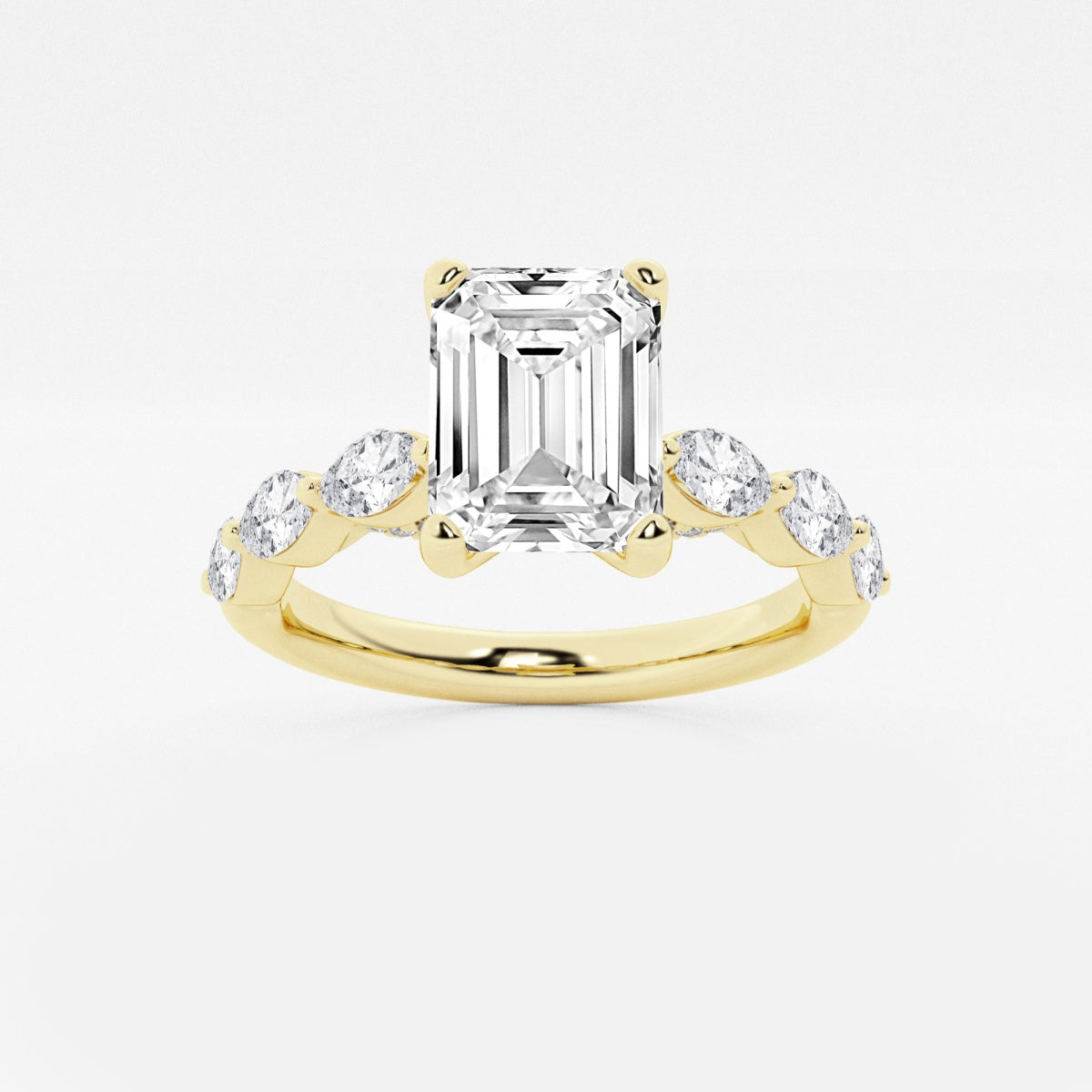 Mila - Floating Side Stones Engagement Ring