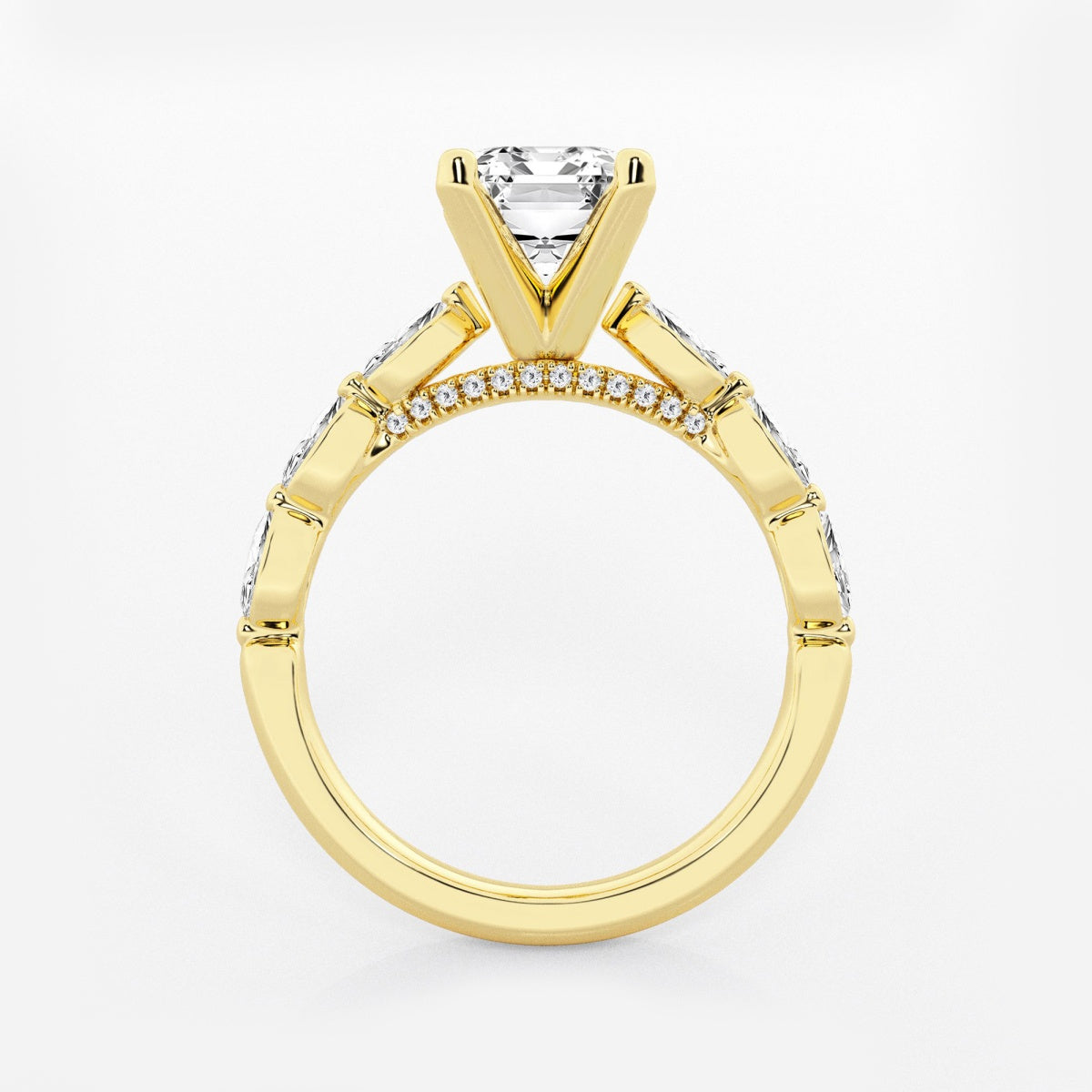 Mila - Floating Side Stones Engagement Ring