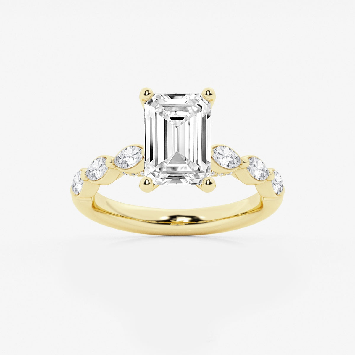 Mila - Floating Side Stones Engagement Ring