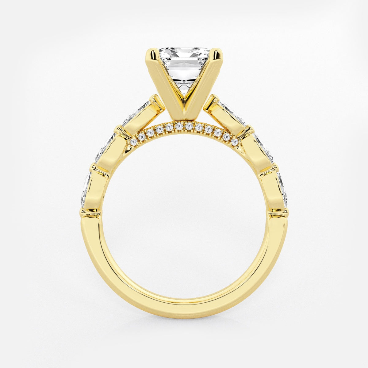 Mila - Floating Side Stones Engagement Ring