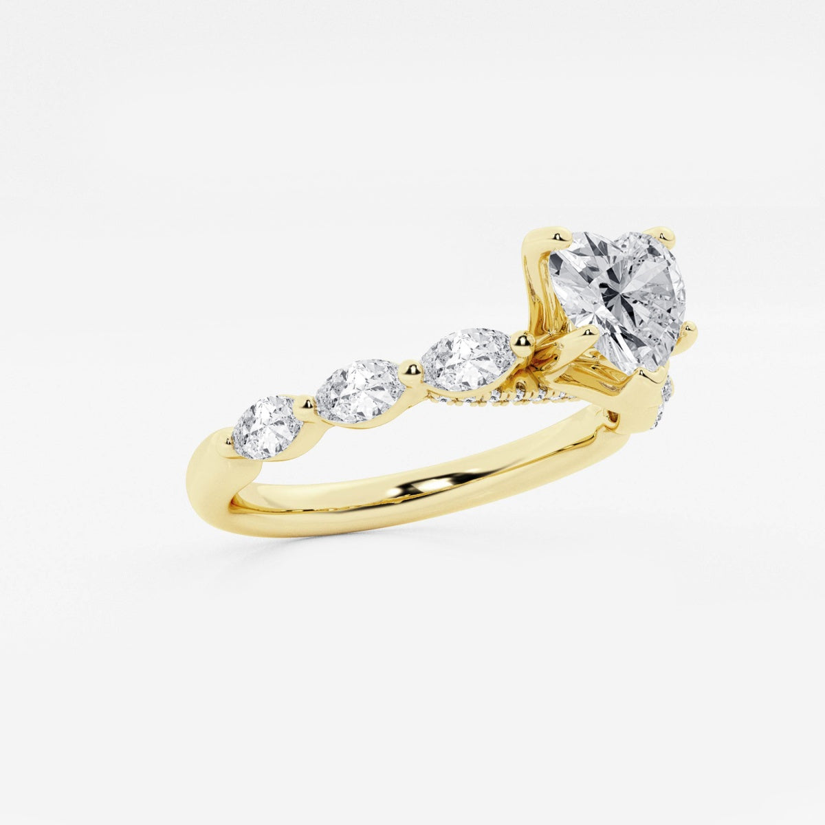 Mila - Floating Side Stones Engagement Ring