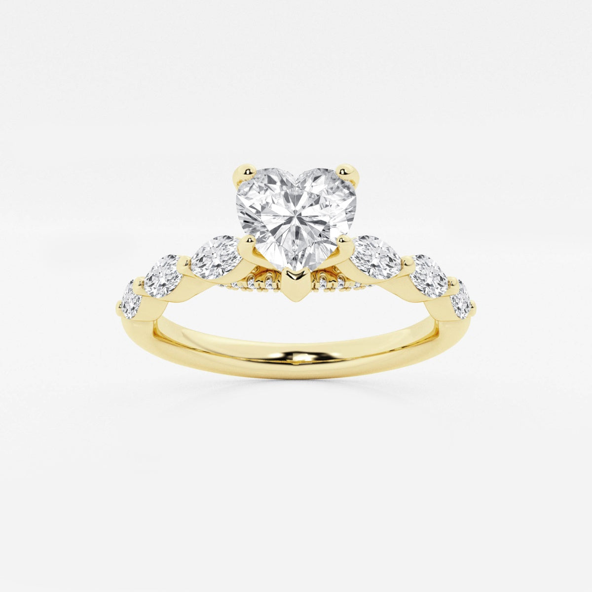 Mila - Floating Side Stones Engagement Ring