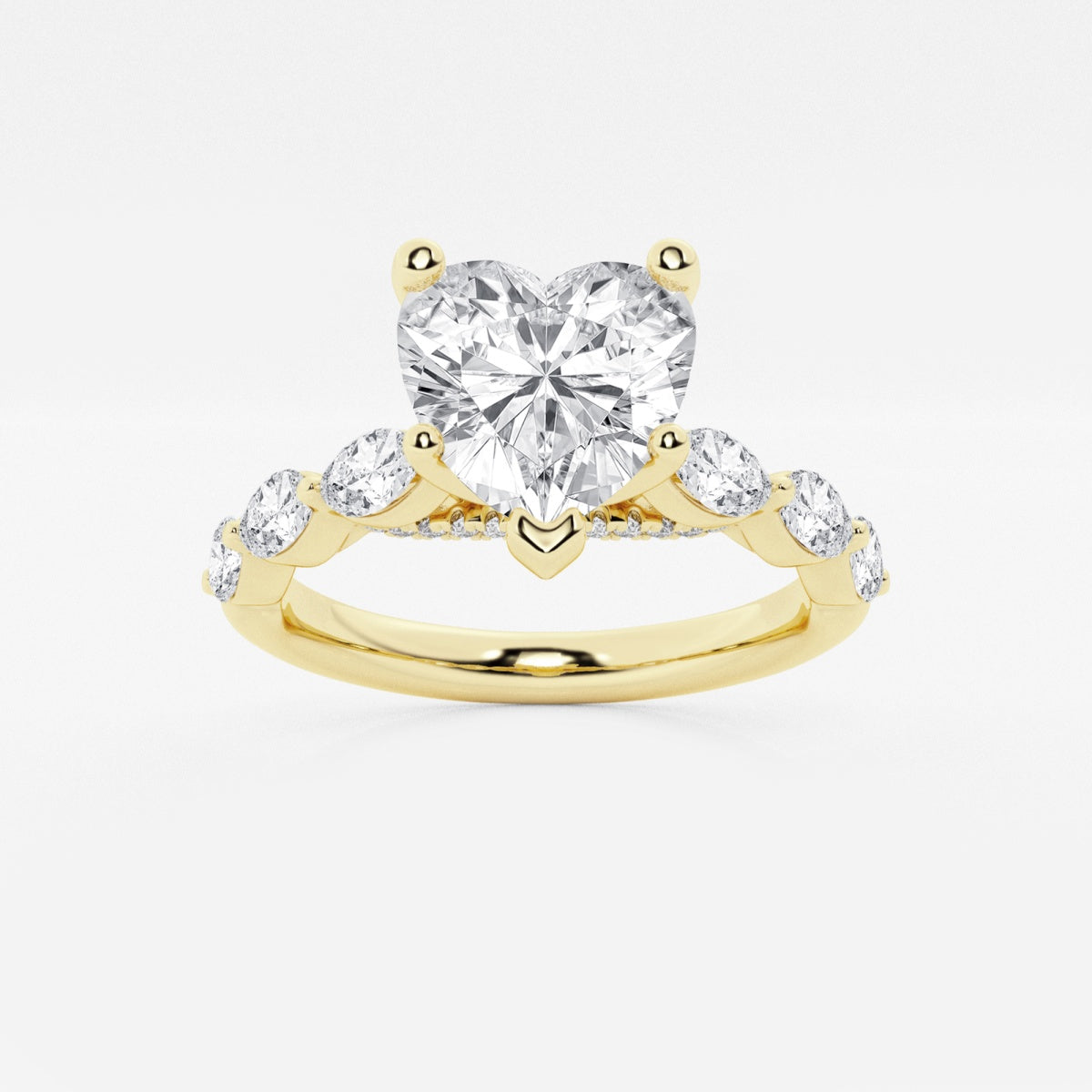 Mila - Floating Side Stones Engagement Ring