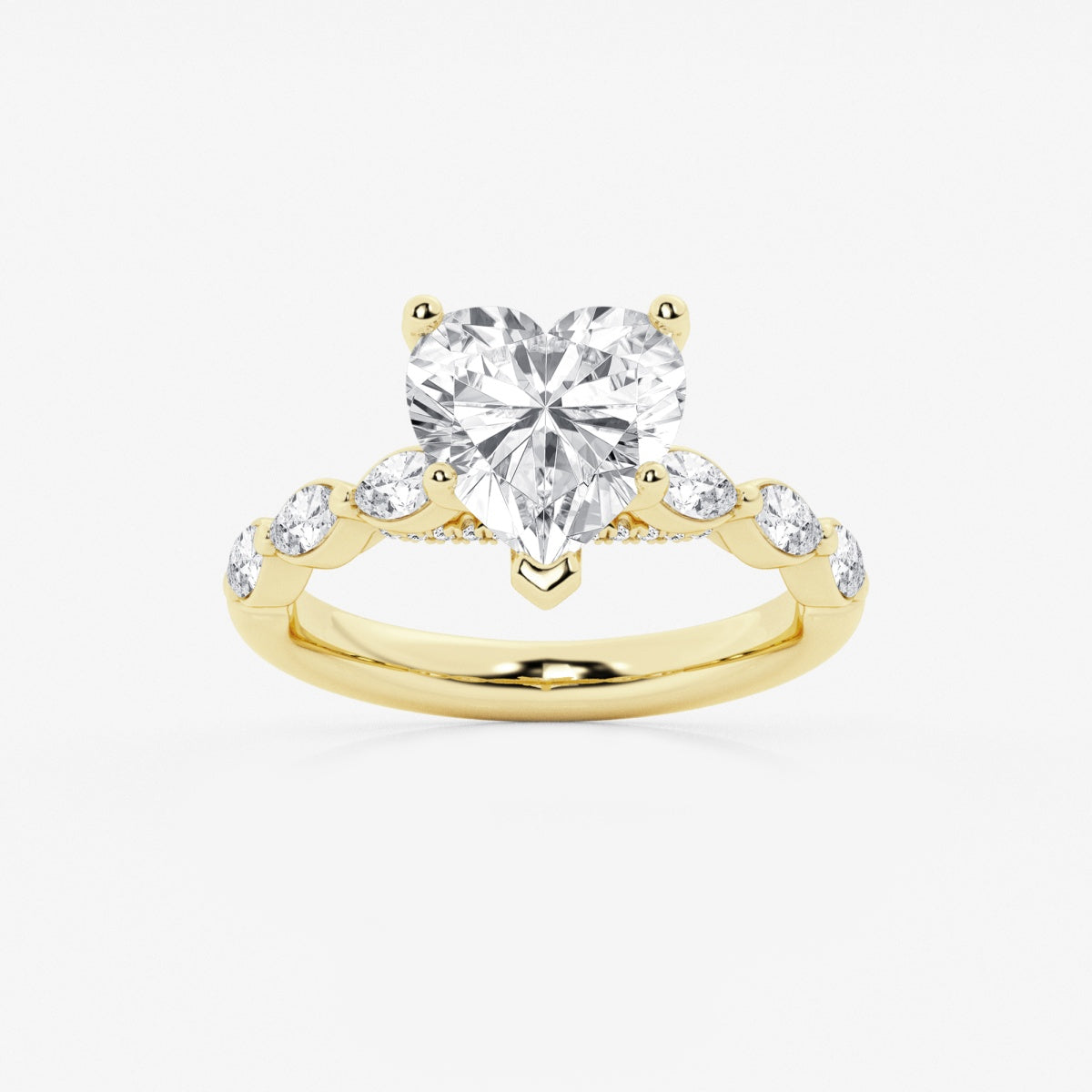 Mila - Floating Side Stones Engagement Ring