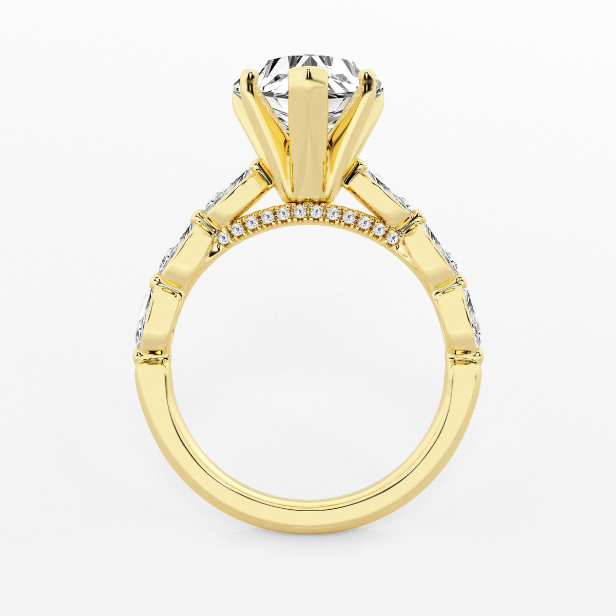 Mila - Floating Side Stones Engagement Ring