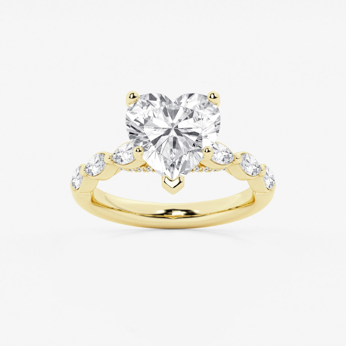 Mila - Floating Side Stones Engagement Ring