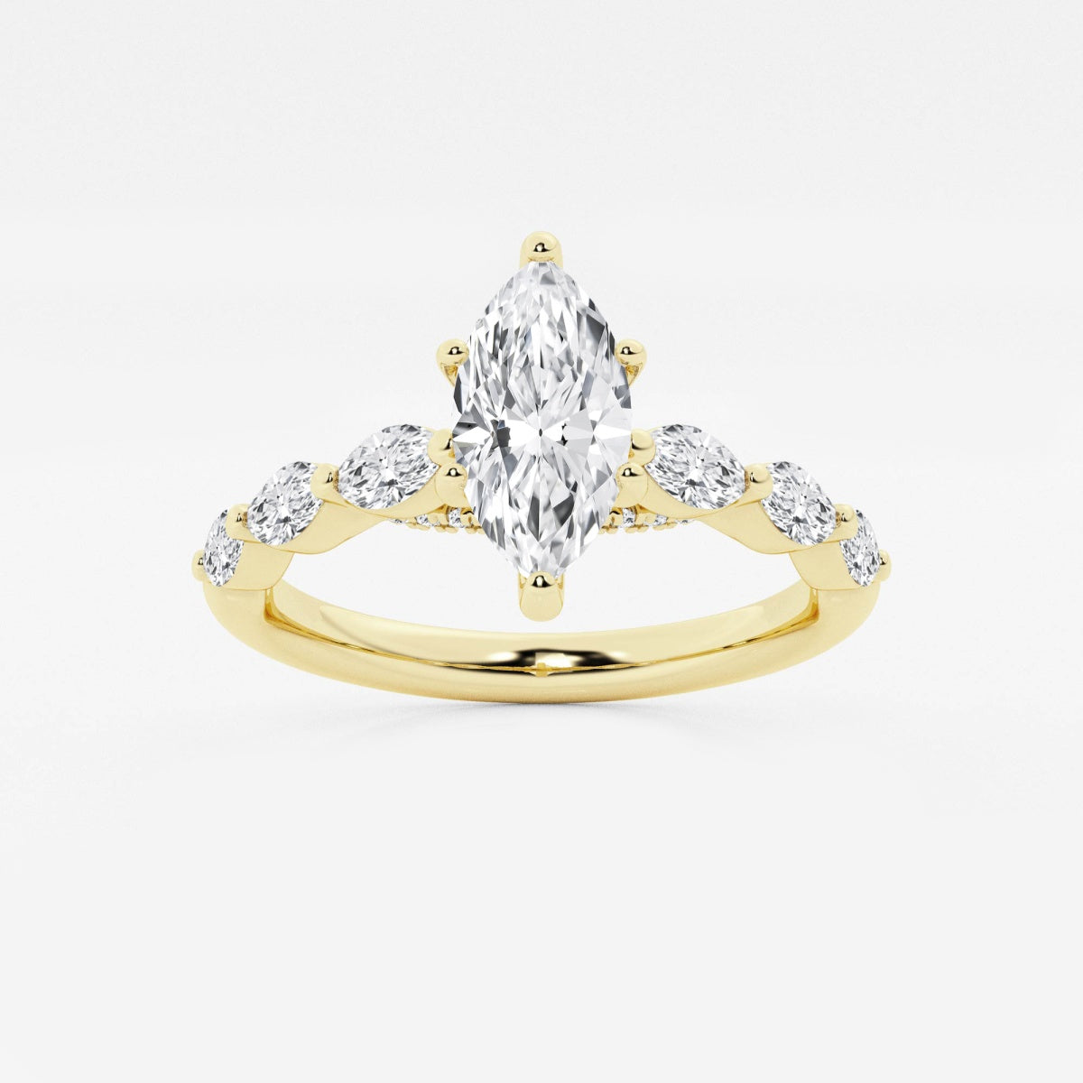 Mila - Floating Side Stones Engagement Ring