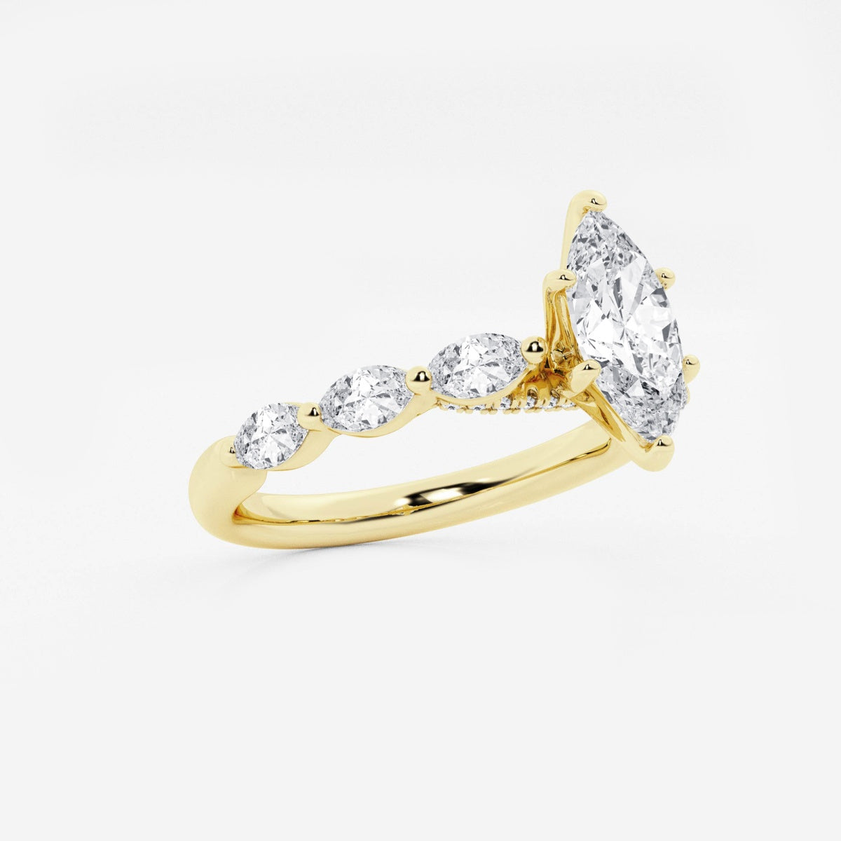 Mila - Floating Side Stones Engagement Ring