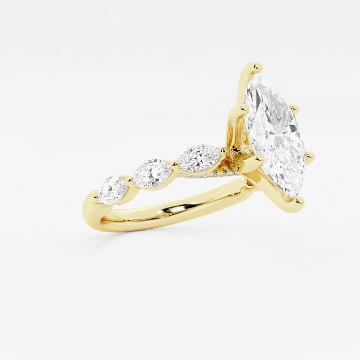 Mila - Floating Side Stones Engagement Ring