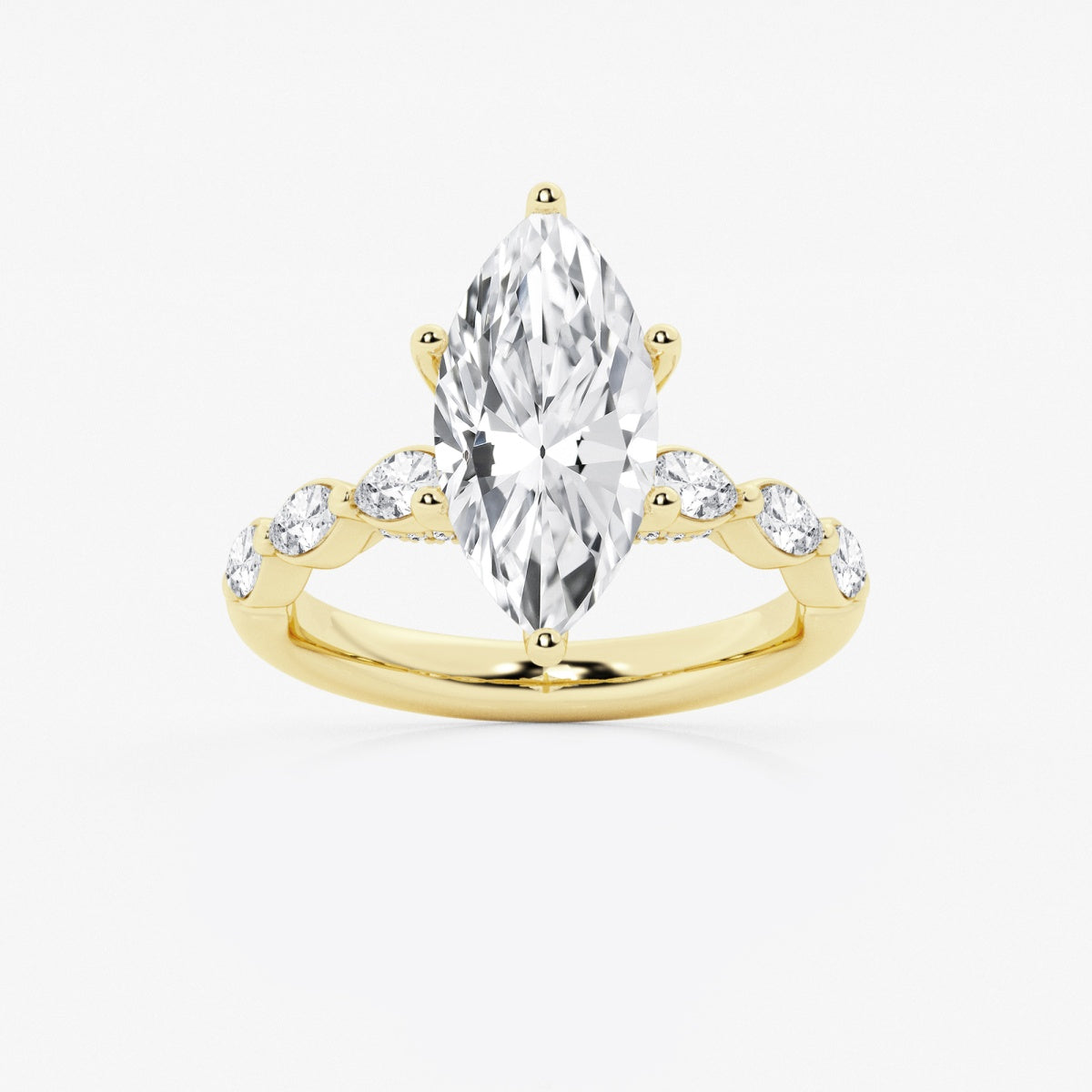 Mila - Floating Side Stones Engagement Ring