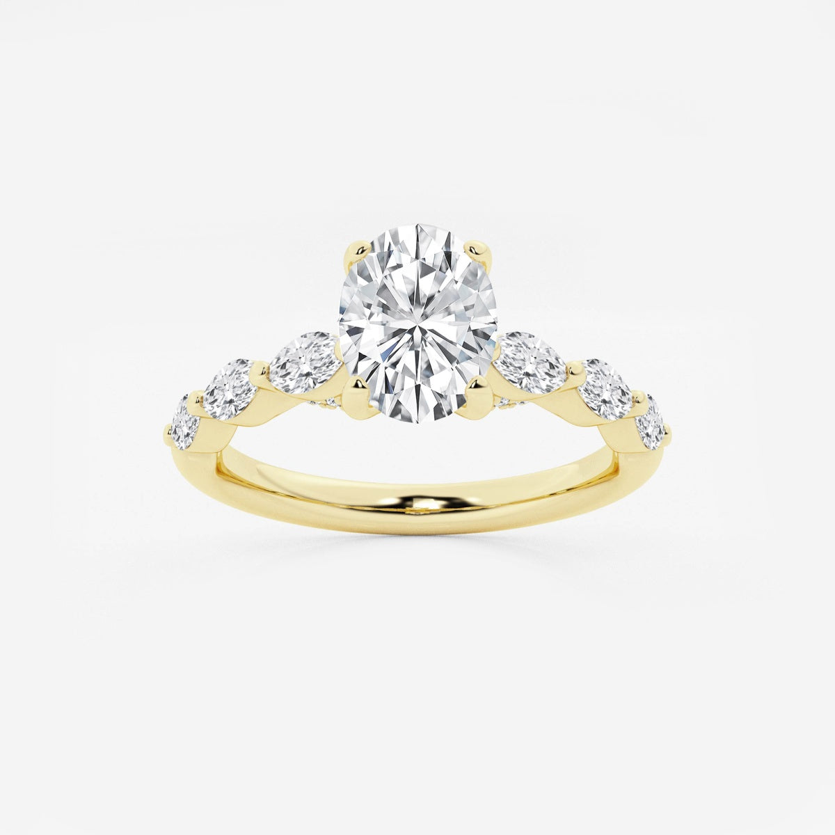 Mila - Floating Side Stones Engagement Ring