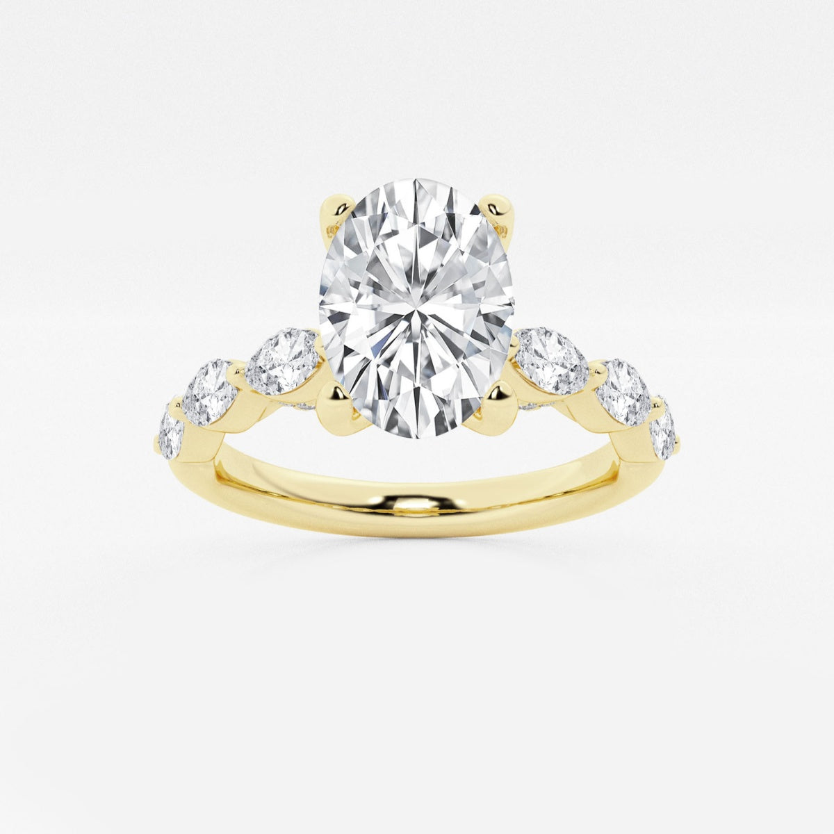 Mila - Floating Side Stones Engagement Ring