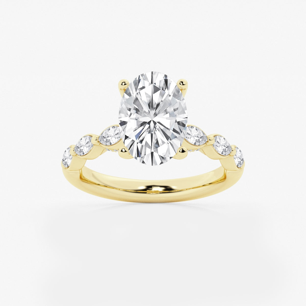 Mila - Floating Side Stones Engagement Ring