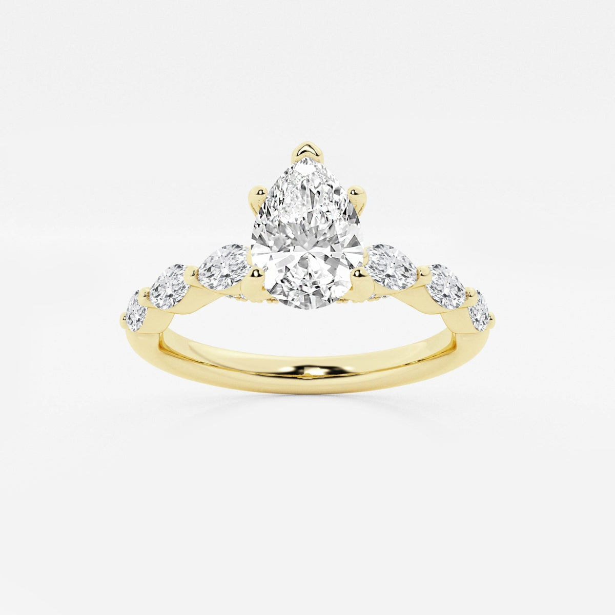 Mila - Floating Side Stones Engagement Ring