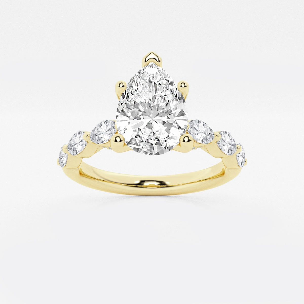 Mila - Floating Side Stones Engagement Ring