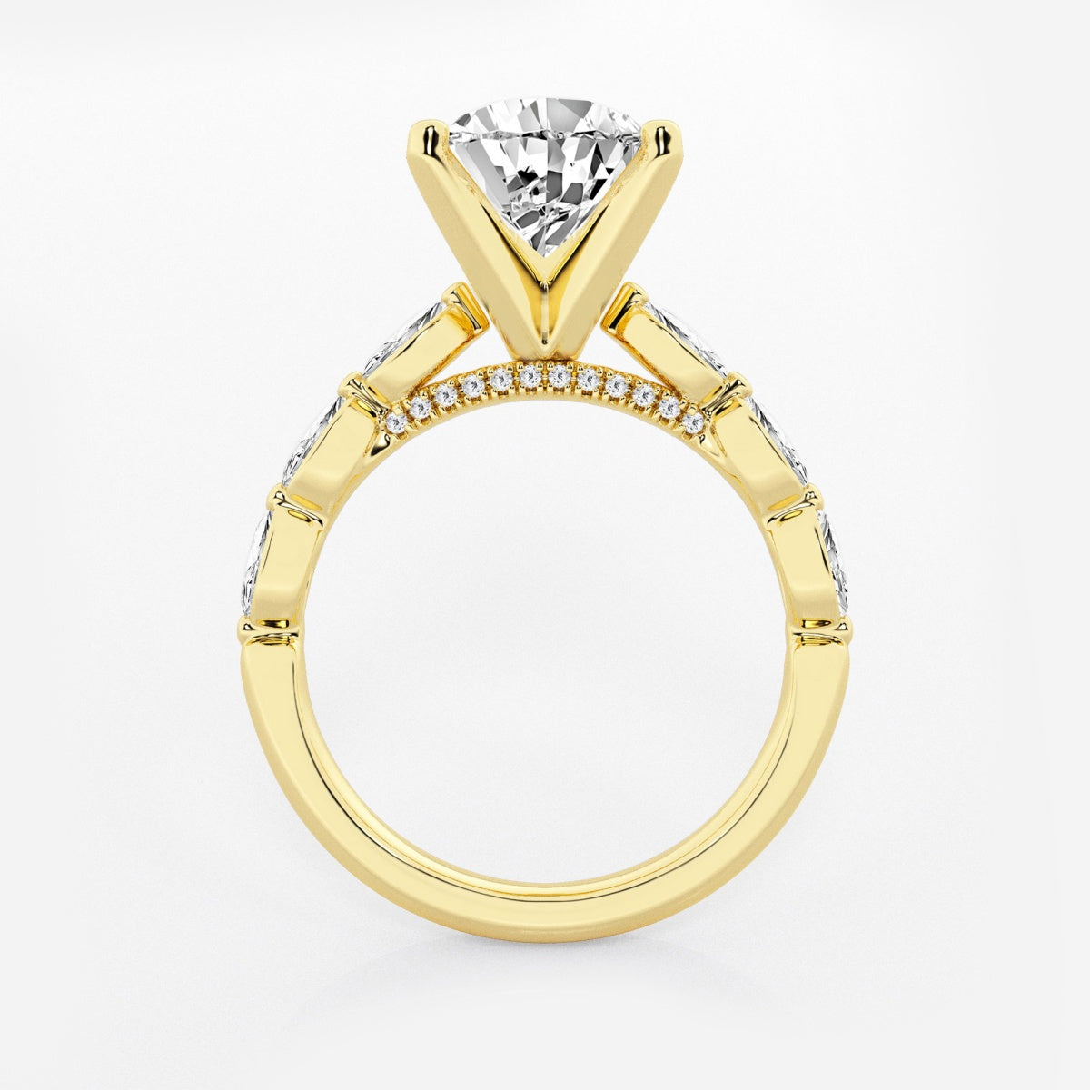 Mila - Floating Side Stones Engagement Ring