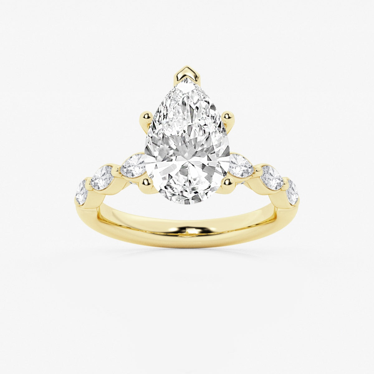 Mila - Floating Side Stones Engagement Ring