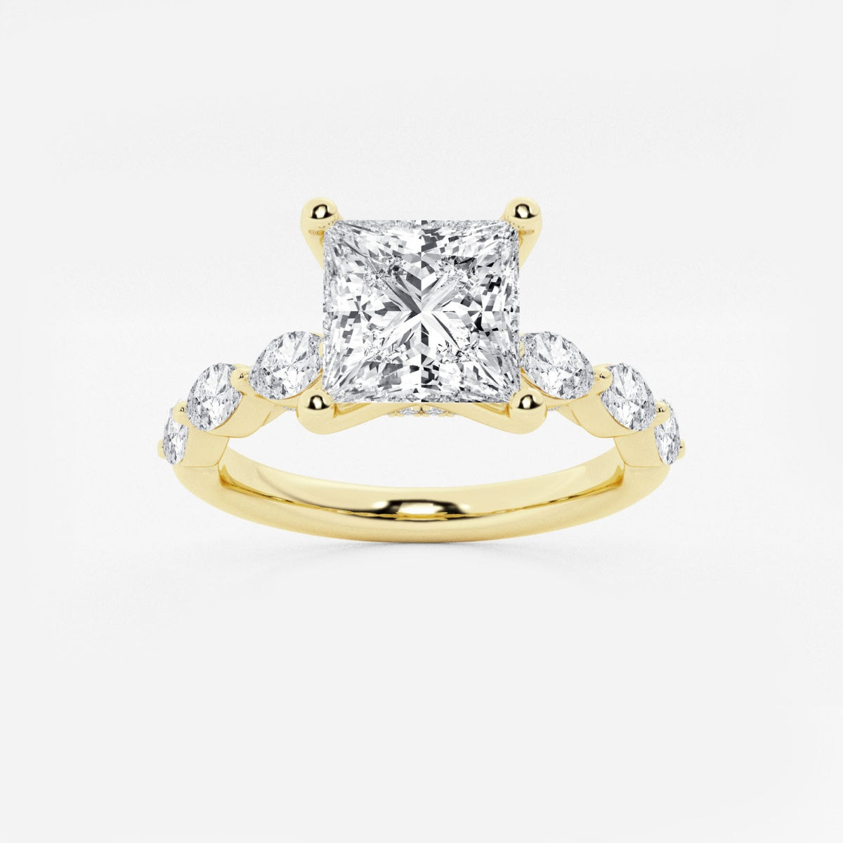 Mila - Floating Side Stones Engagement Ring