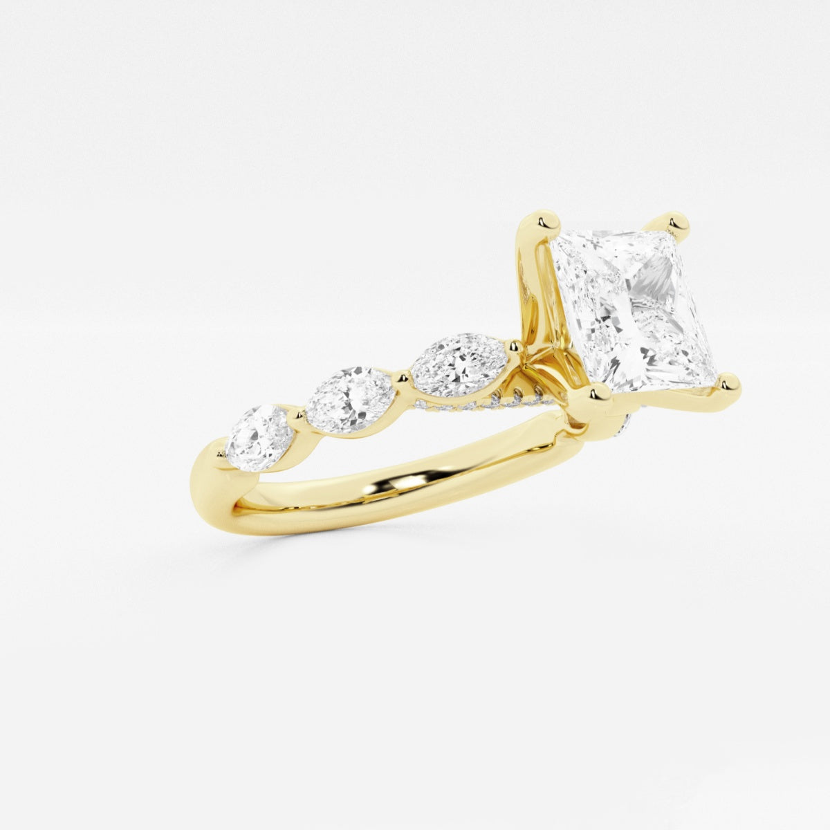 Mila - Floating Side Stones Engagement Ring