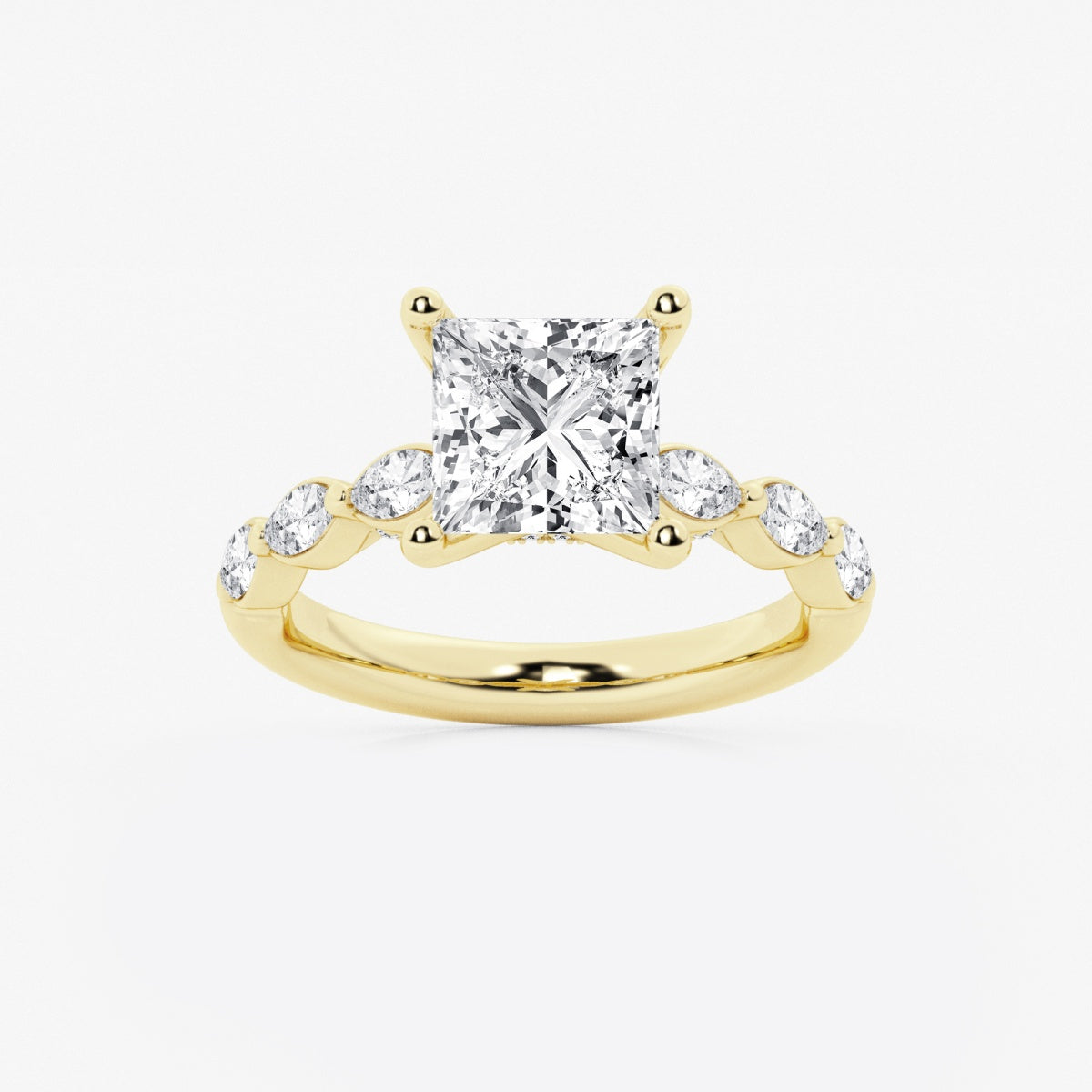 Mila - Floating Side Stones Engagement Ring