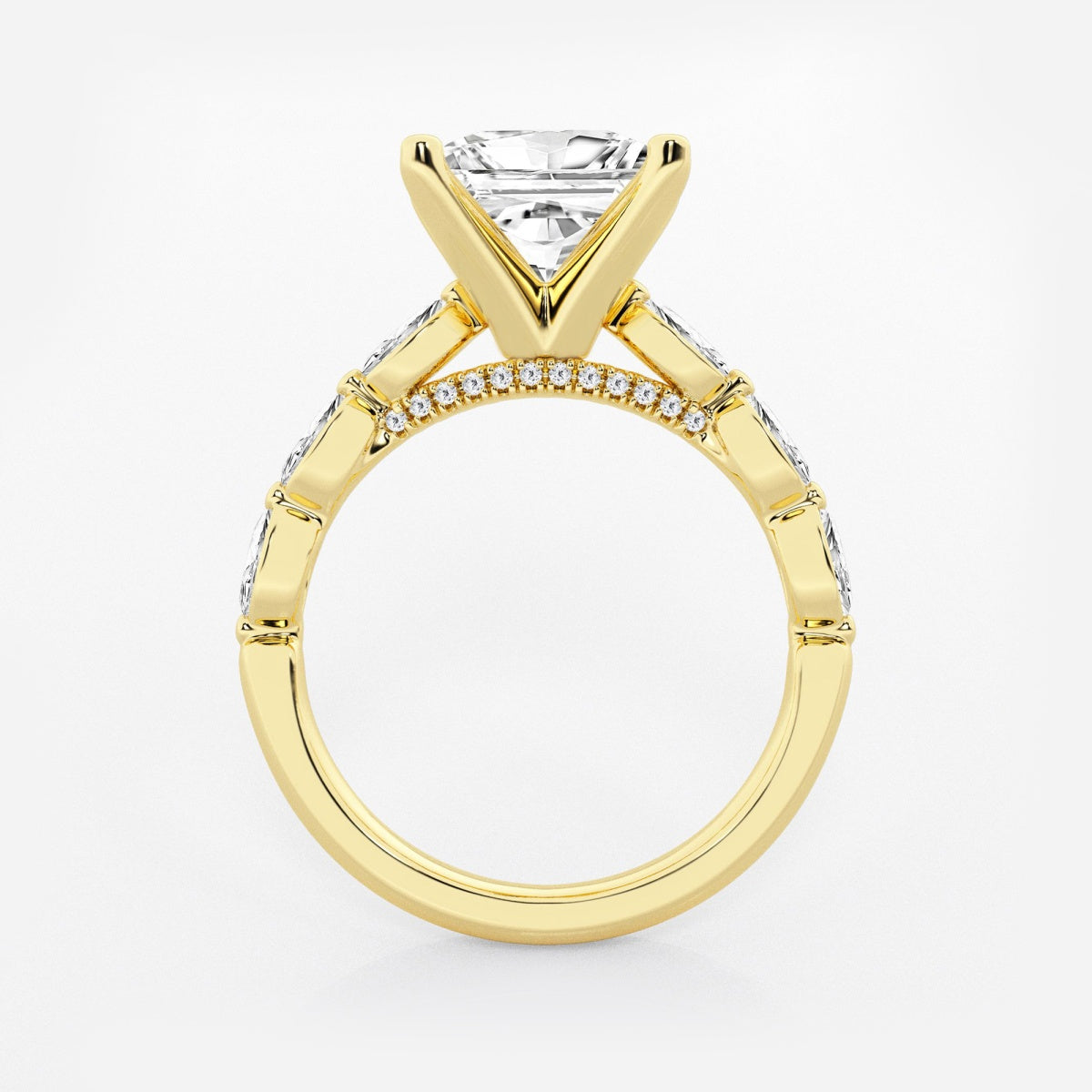 Mila - Floating Side Stones Engagement Ring