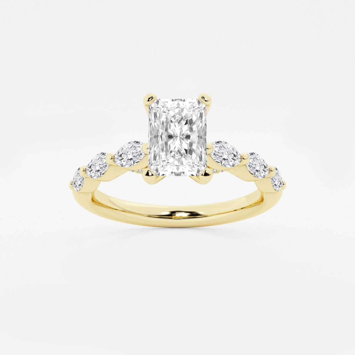 Mila - Floating Side Stones Engagement Ring