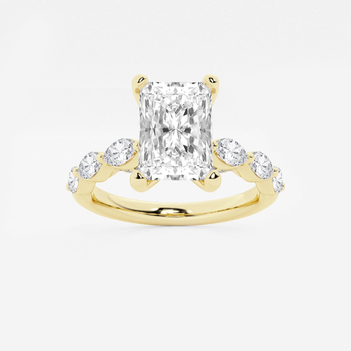 Mila - Floating Side Stones Engagement Ring