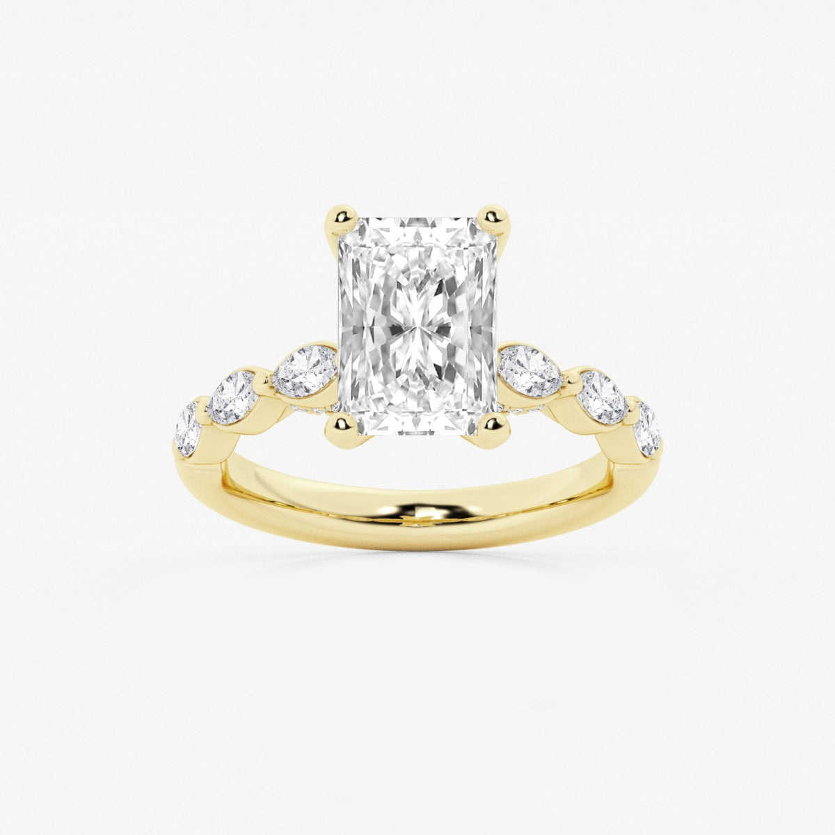 Mila - Floating Side Stones Engagement Ring