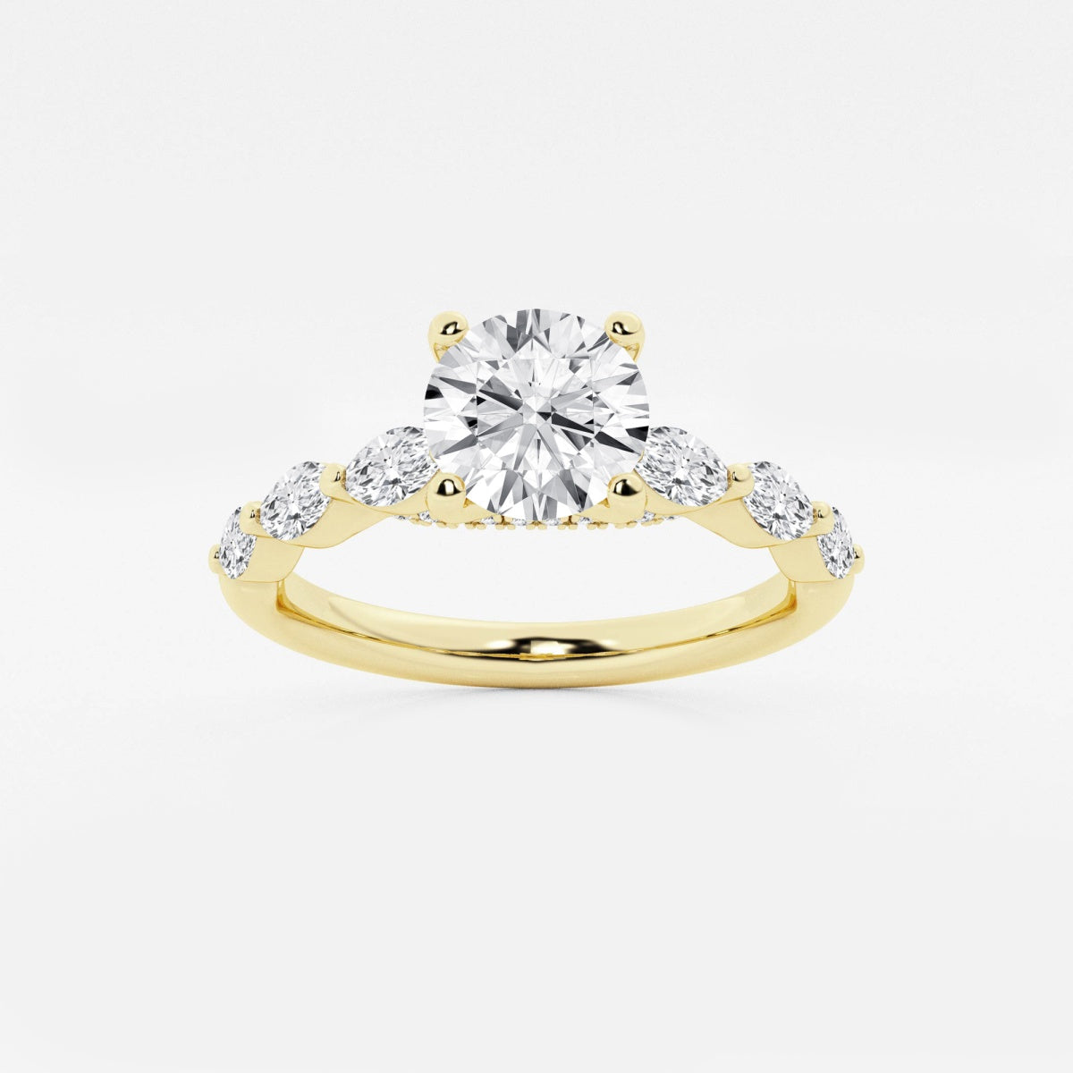 Mila - Floating Side Stones Engagement Ring