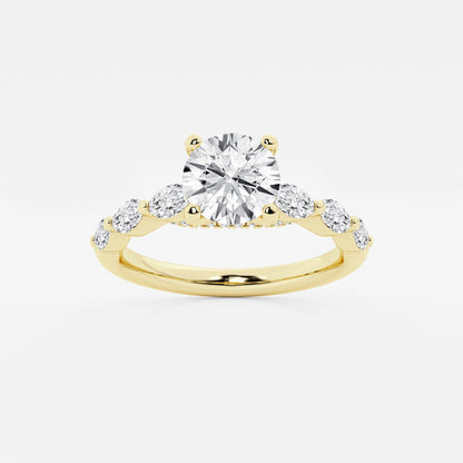 Mila - Floating Side Stones Engagement Ring