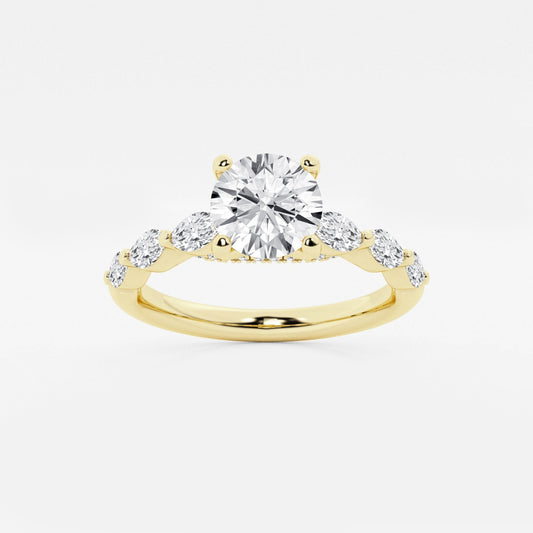 Mila - Floating Side Stones Engagement Ring