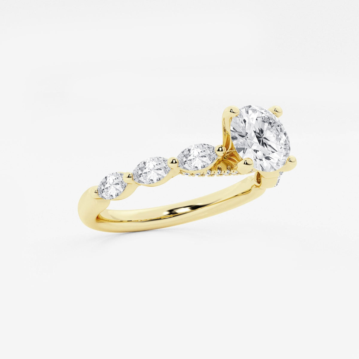 Mila - Floating Side Stones Engagement Ring