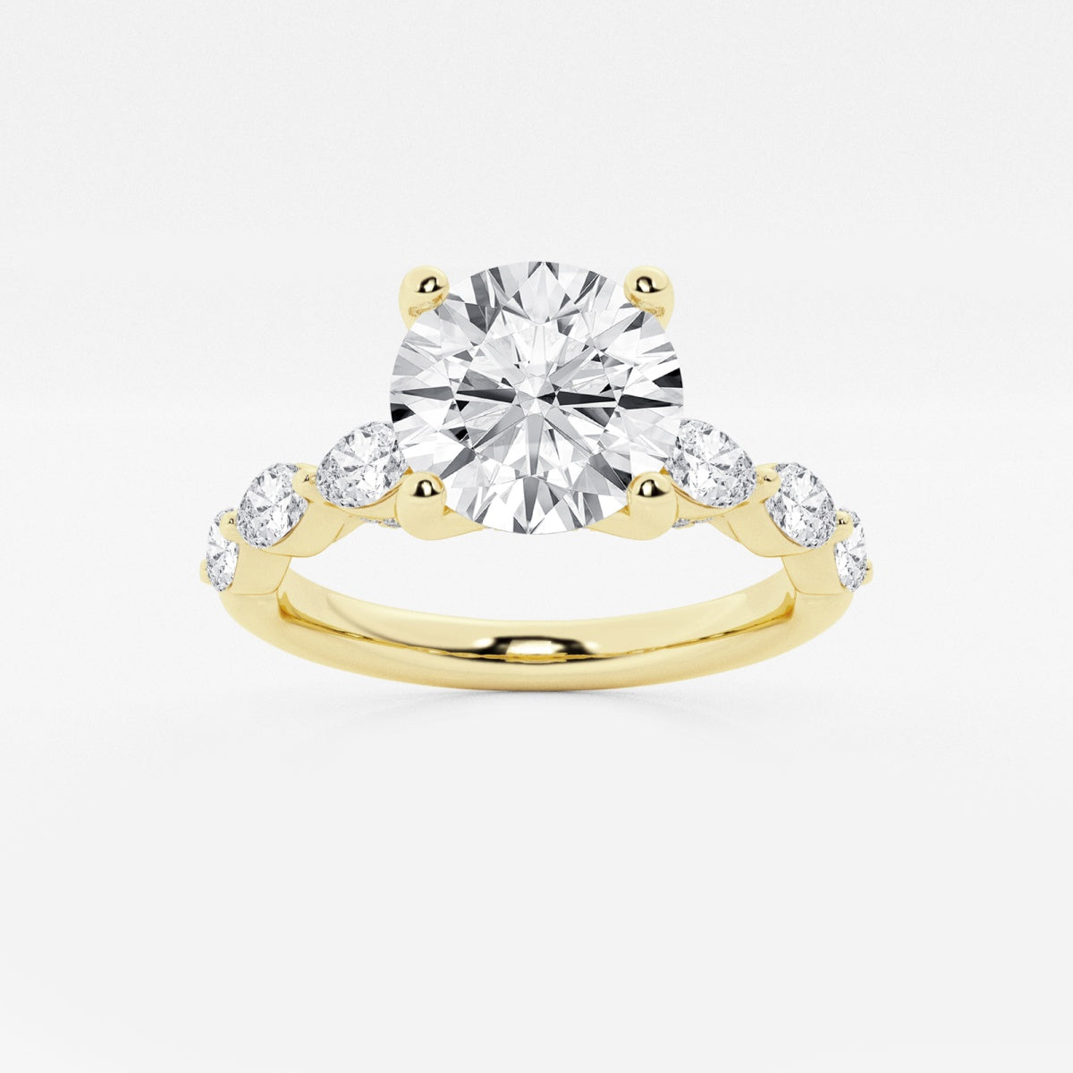 Mila - Floating Side Stones Engagement Ring