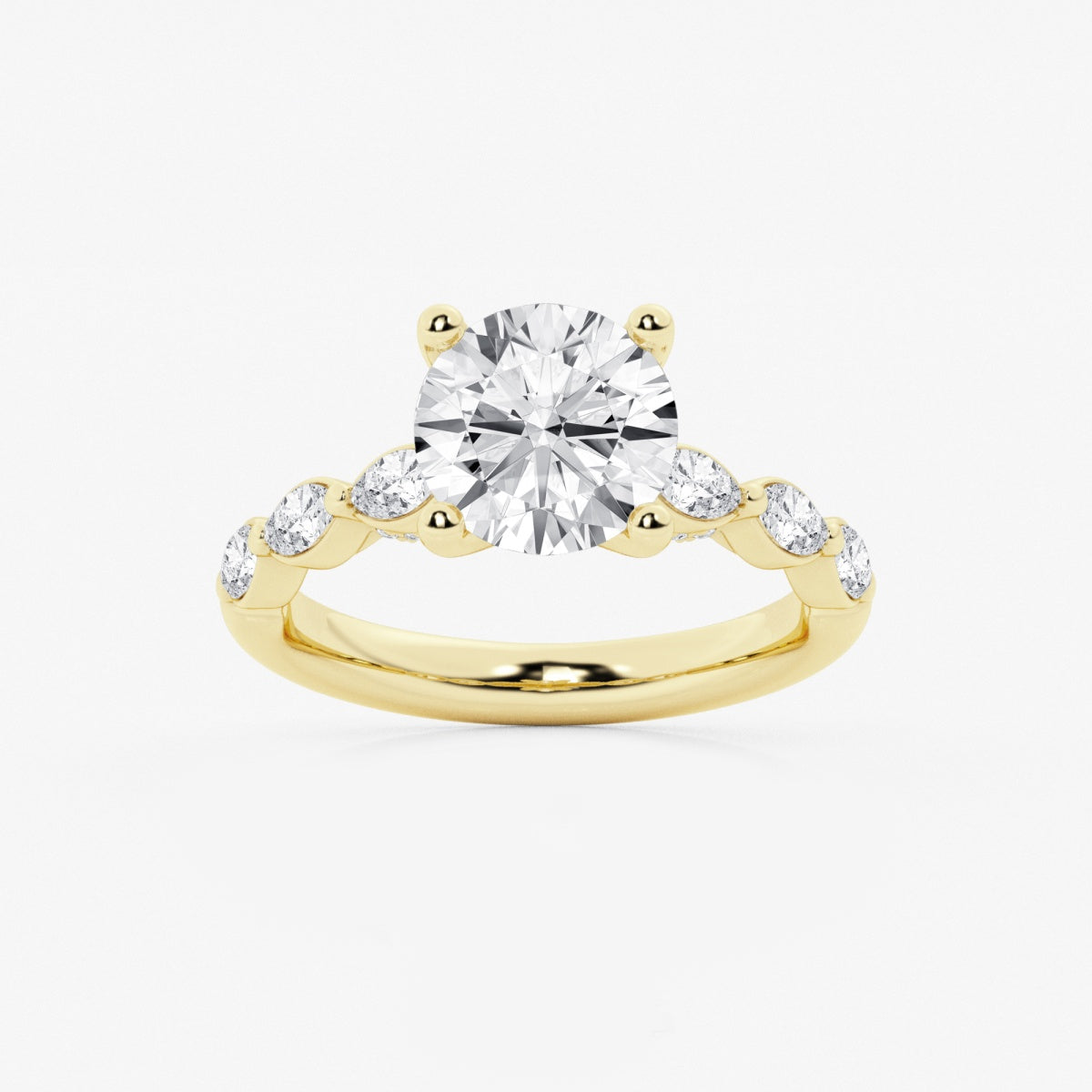 Mila - Floating Side Stones Engagement Ring