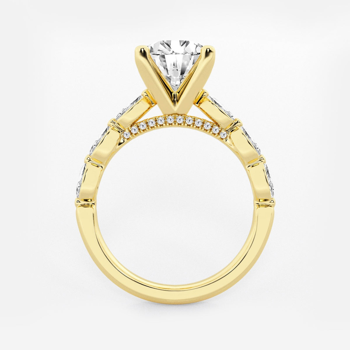 Mila - Floating Side Stones Engagement Ring