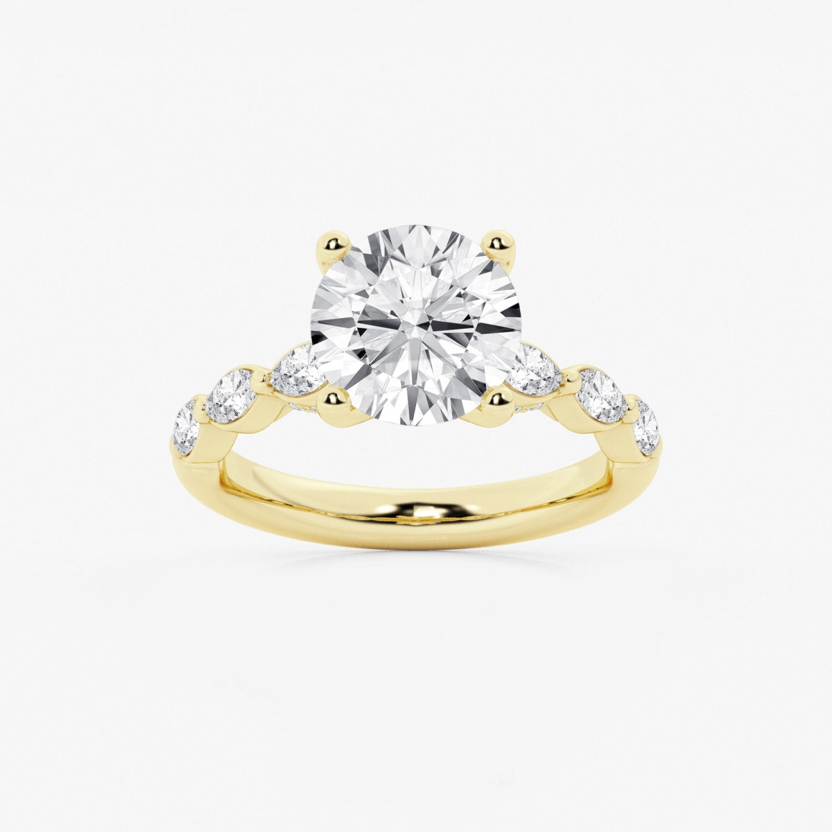 Mila - Floating Side Stones Engagement Ring