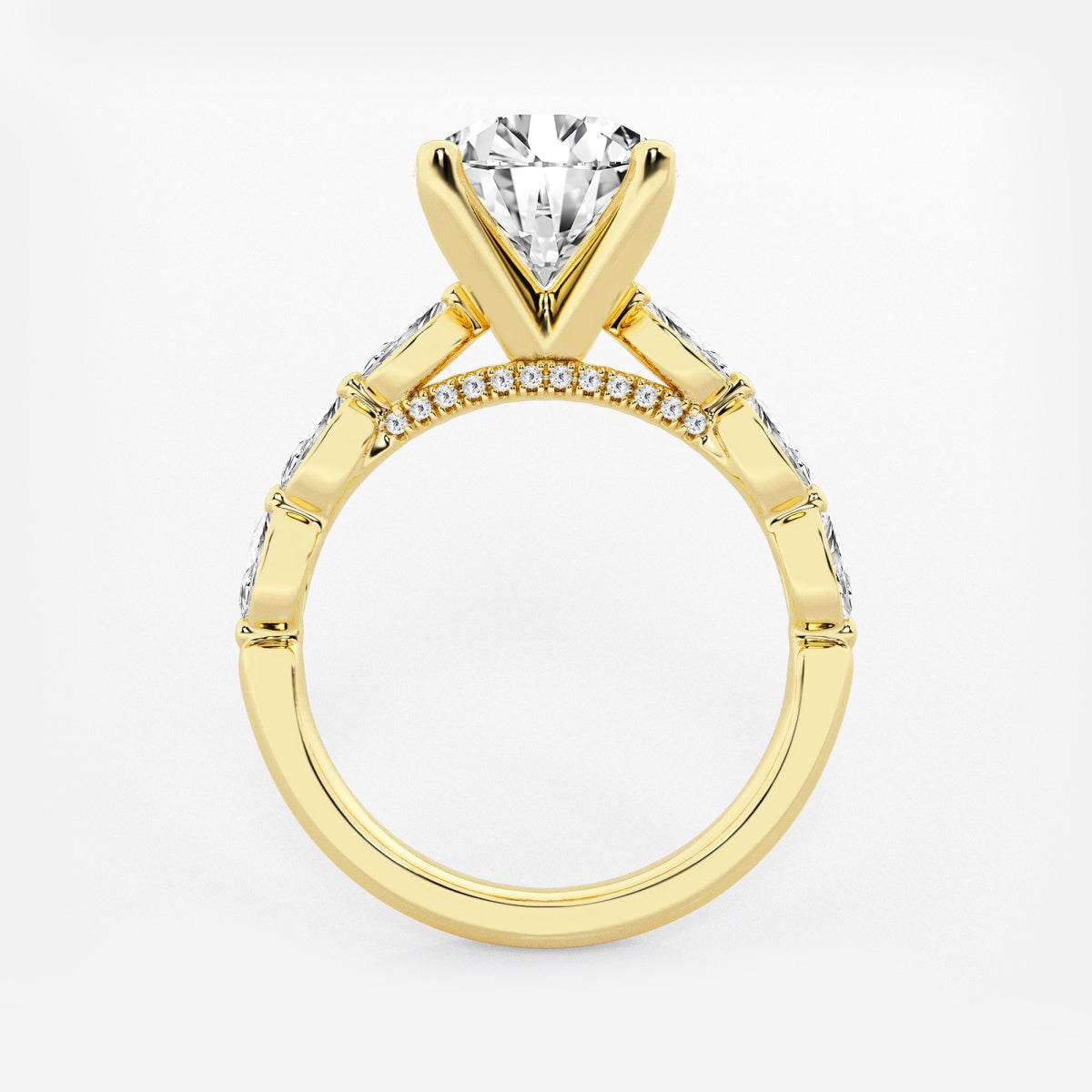 Mila - Floating Side Stones Engagement Ring