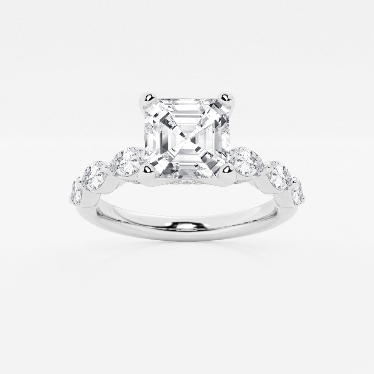 Mila - Floating Side Stones Engagement Ring