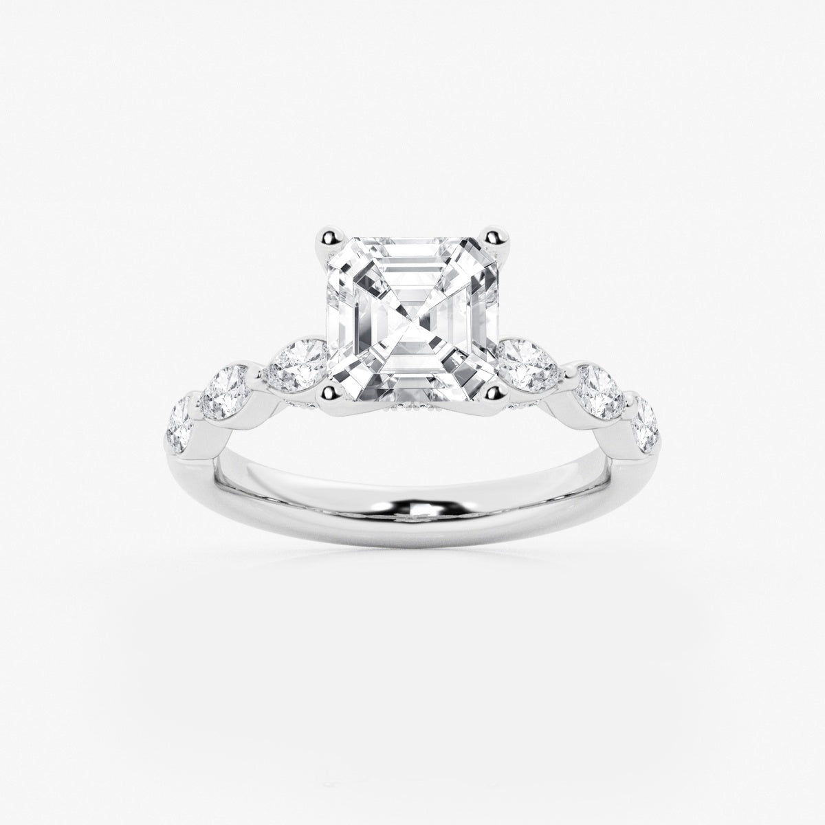 Mila - Floating Side Stones Engagement Ring