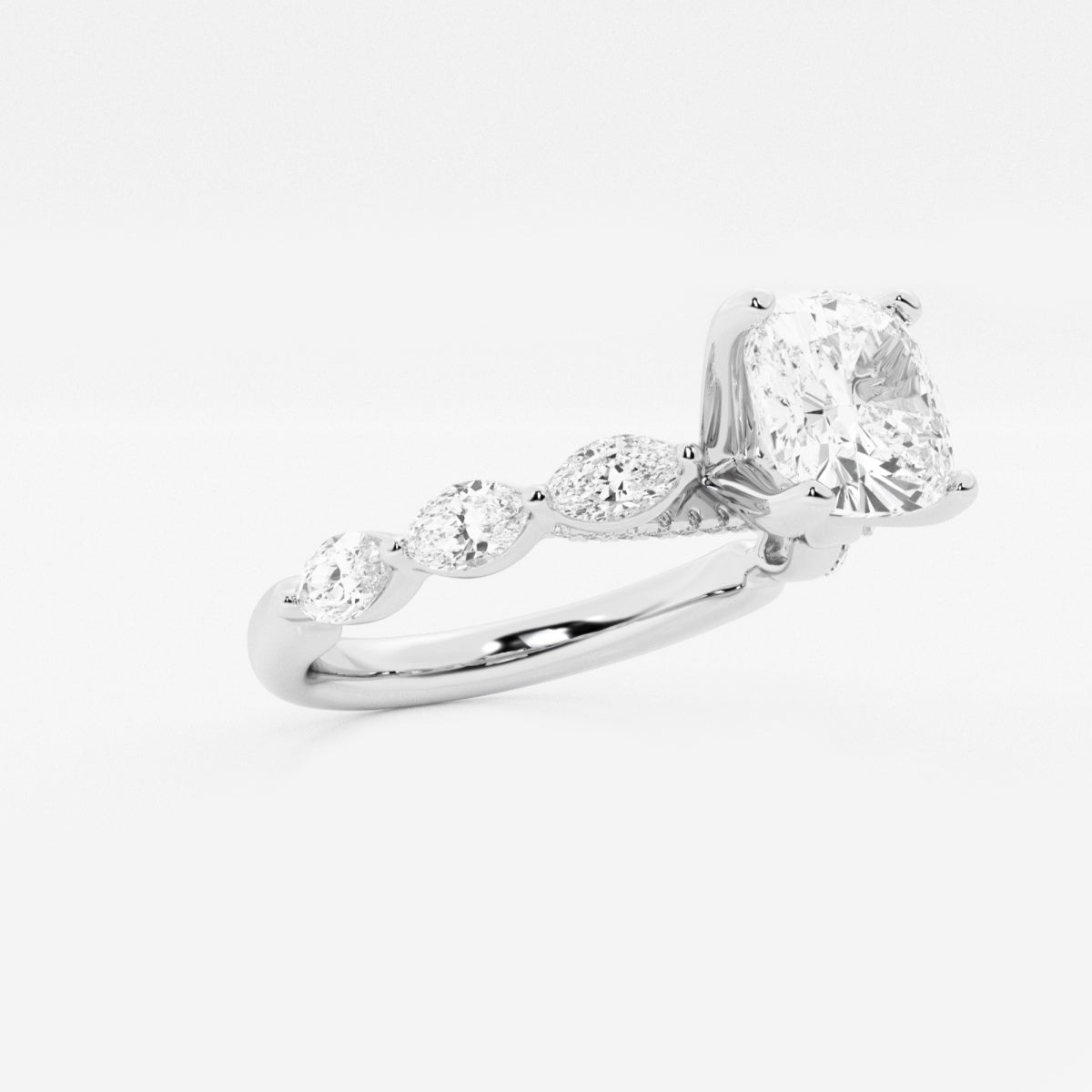 Mila - Floating Side Stones Engagement Ring