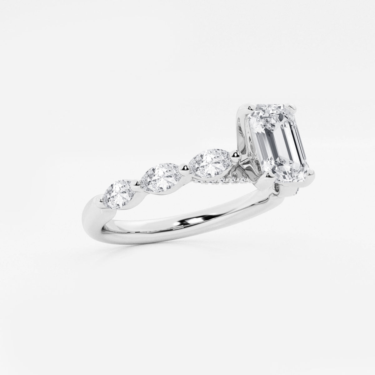 Mila - Floating Side Stones Engagement Ring