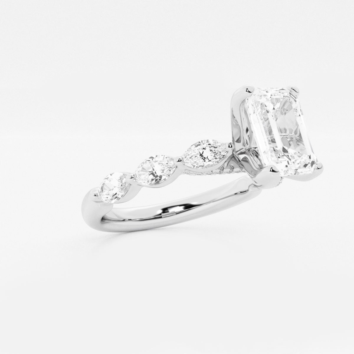 Mila - Floating Side Stones Engagement Ring