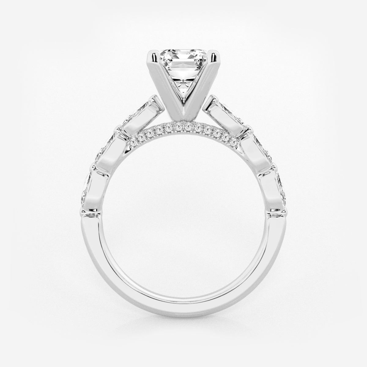 Mila - Floating Side Stones Engagement Ring