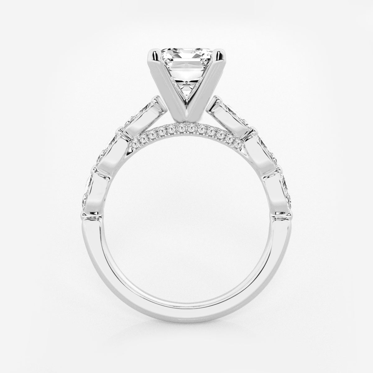 Mila - Floating Side Stones Engagement Ring