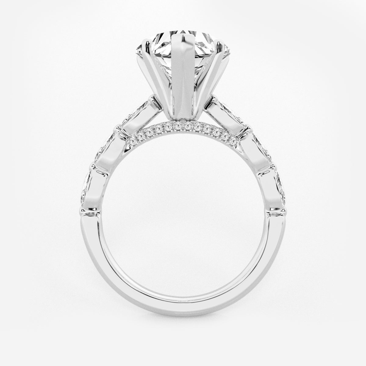 Mila - Floating Side Stones Engagement Ring